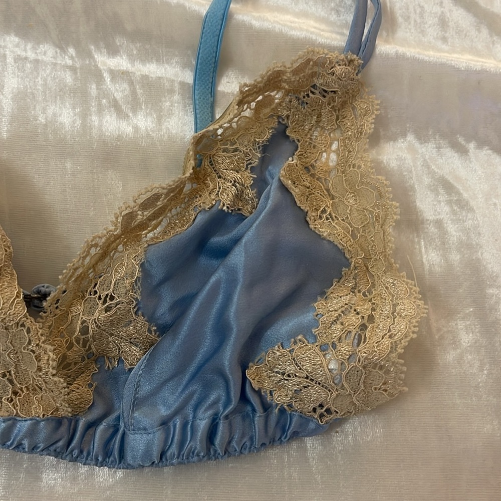 Ralph Lauren Silk Orchid Lace Triangle Bra & Bikini Size Medium